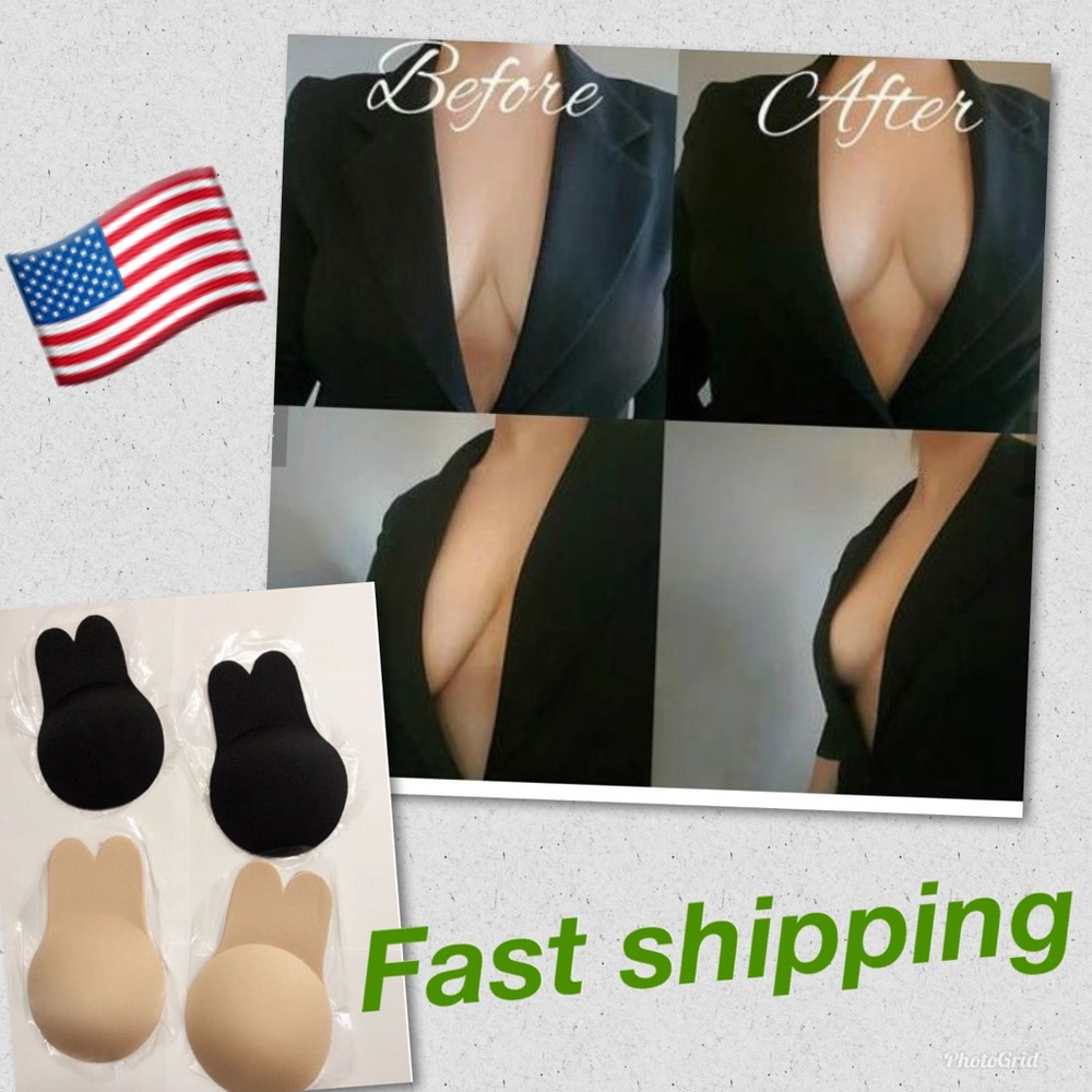 2 Pairs Invisible Strapless Push Up Sticky Bras